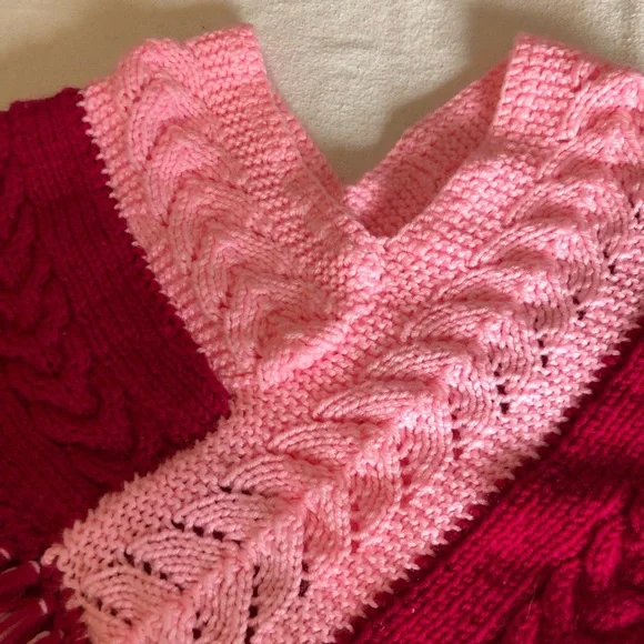 Child’s Pink crochet pancho - Picture 7 of 8